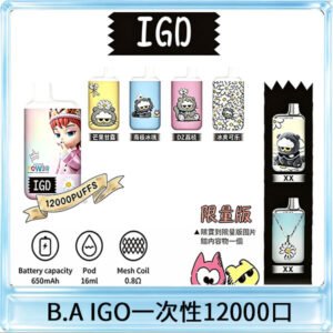 B.A IGD12000口 一次性拋棄式 電子煙